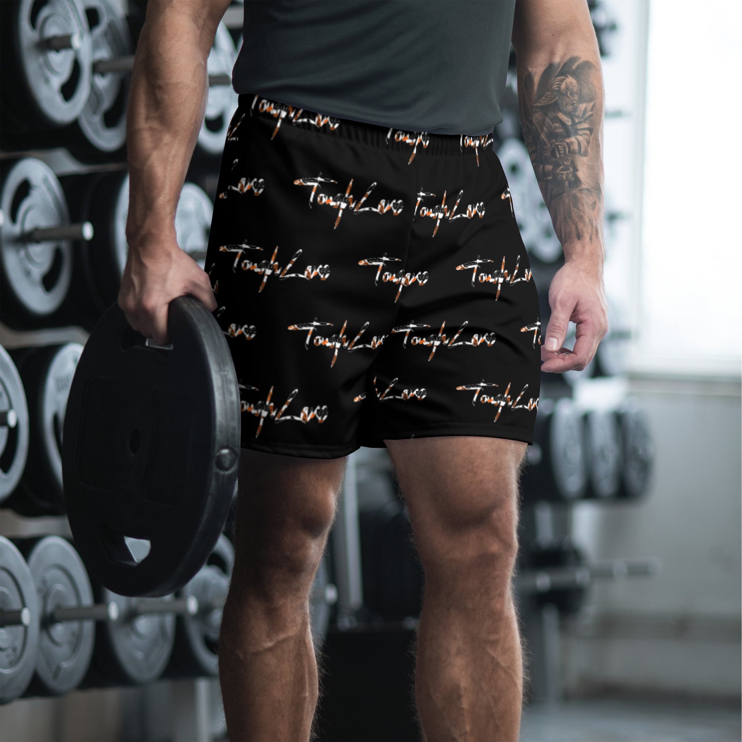 ToughLane Camo Text Men's Athletic Long Shorts